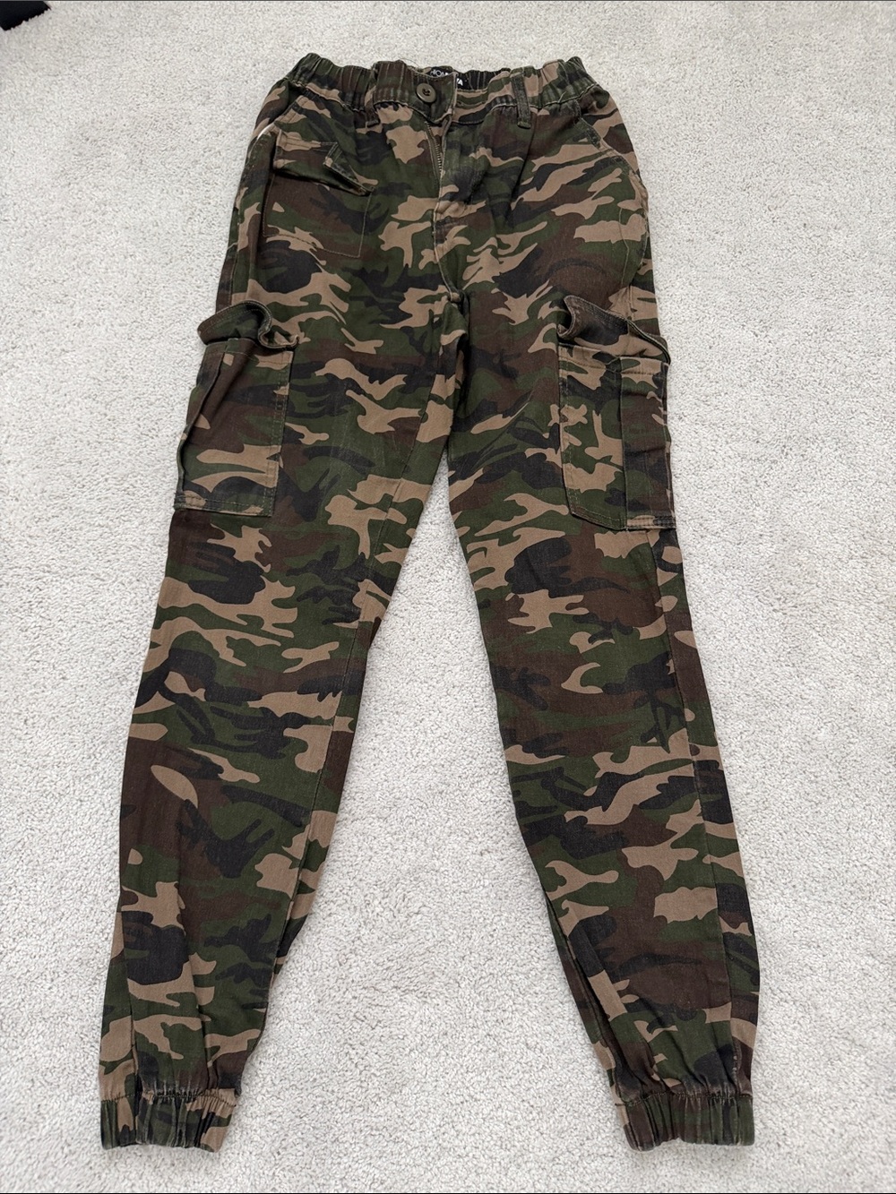 Fashion Nova Camo Cargo Joggers - Green & Brown